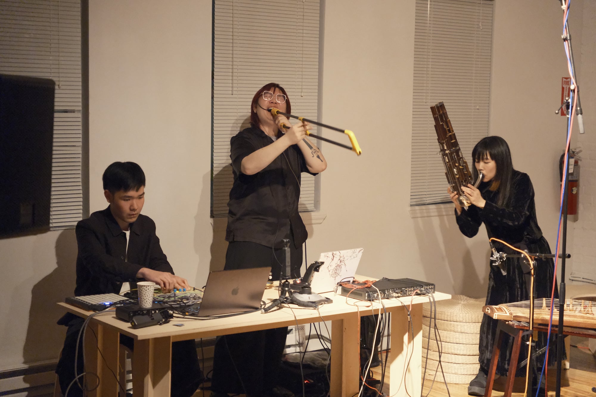 Set with trombone and electronics